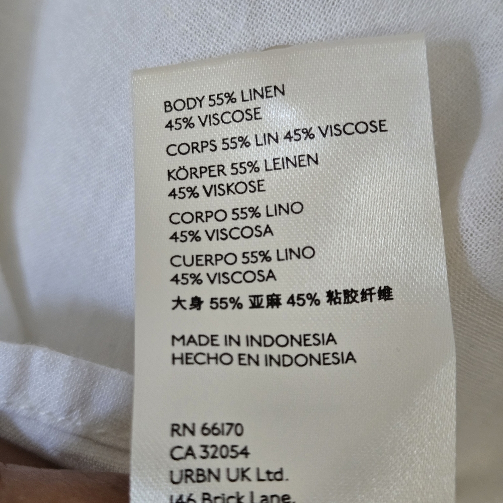 Anthropologie Pilcro Ruffled Placket Shirt Off-White Size Large - Picture 9 of 10